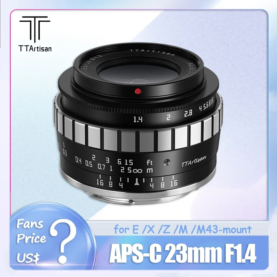 Ttartisan Aps-C 23Mm F1.4 Mf Fast Document Lens Per Fuji X-E2 Sony A6600 Canon M5 Nikon Z50 Olympus E-M5