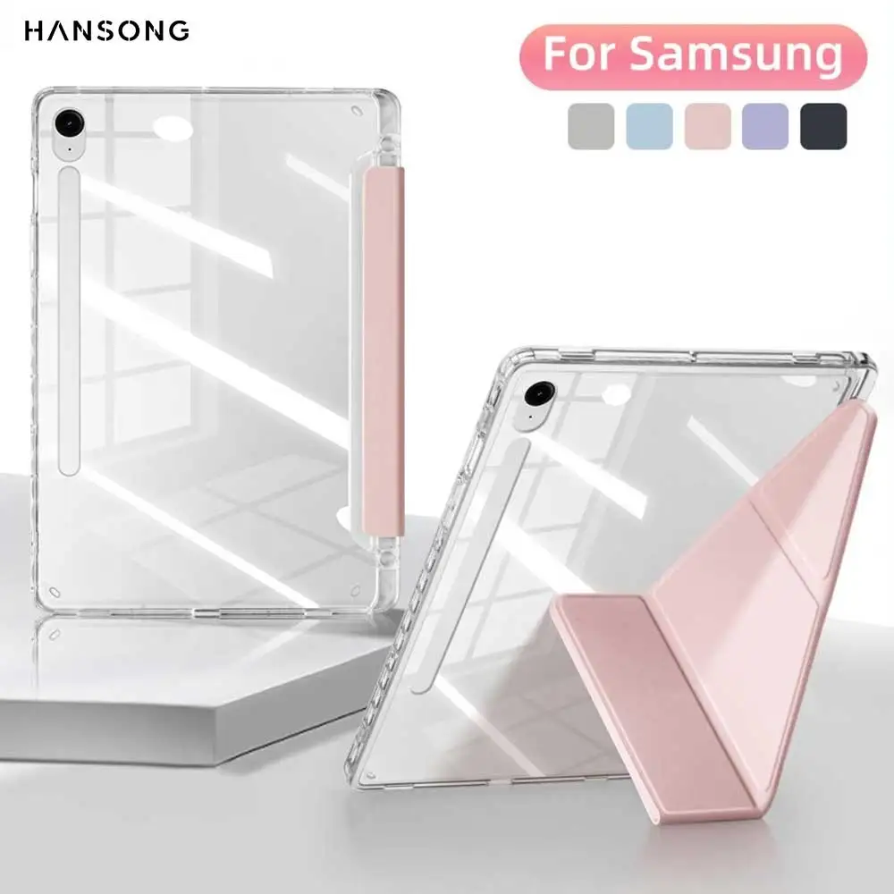 Y-Shaped Clear Tablet Case with Pencil Holder