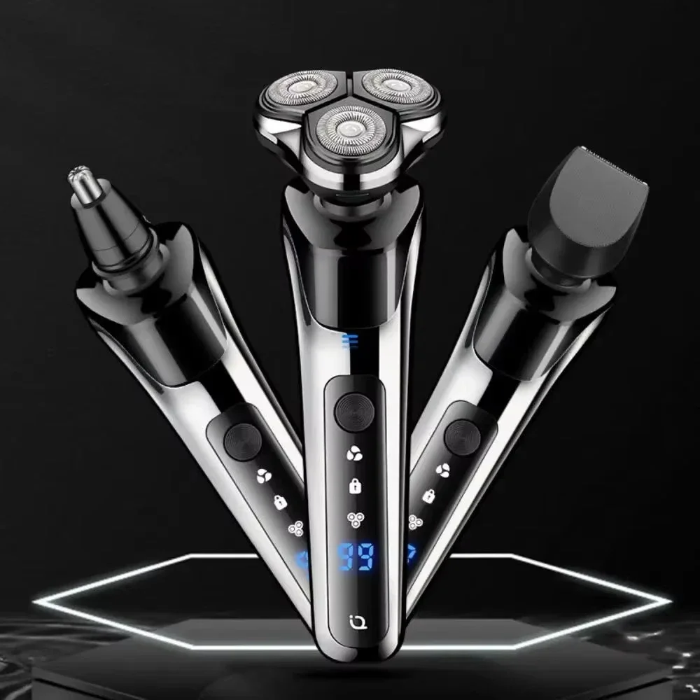 3-in-1 Electric Shaver Double Head 5000 Digital Display Head Washable Rechargeable Brushless Men's Fast Charge Razor New 2