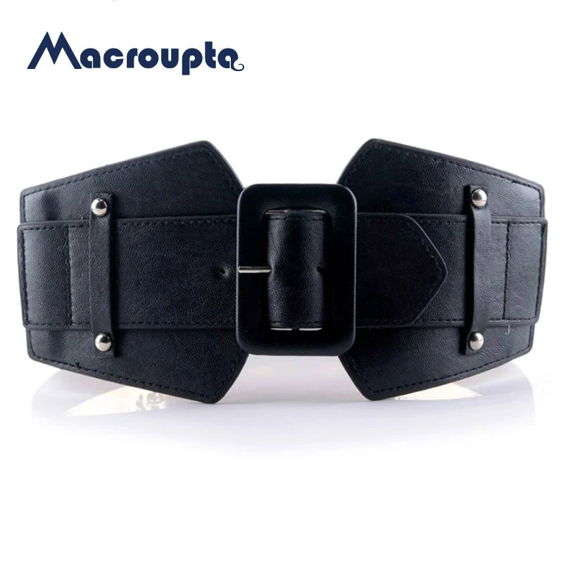 Cinturones anchos Vintage para mujer, cinturones elásticos de fiesta de diseñador de marca famosa, cinturones disfraz de color rojo, Camel y negro|Cinturones de mujer| - AliExpress