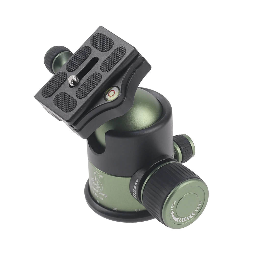 20KG Load Metal Heavy Duty Tripod Ball Head Quick Release Plate 1/4