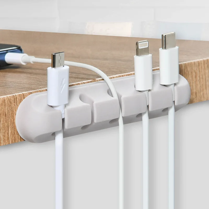 Self-Adhesive Power Cord Cord Manager Fixed Chuck Plug Mouse Cable Headset Winder Mobile Phone Data Cable Card Silicone 3/5/7 cable organizer