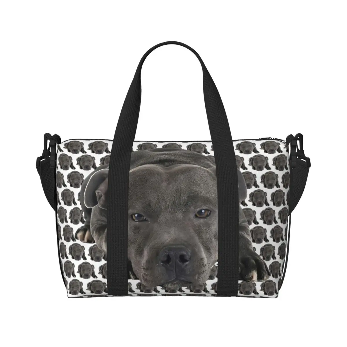 Staffordshire Bull Terrier Dog Beach Tote Bag Women EBT Cute Love Big Compartment Gym Beach Travel Bags