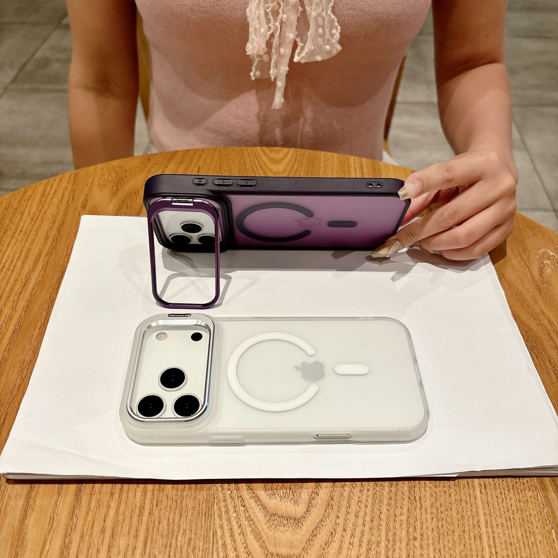 Frosted Matte Translucent Metal Bracket for Magsafe Magnetic Case - Premium Smartphone Cover