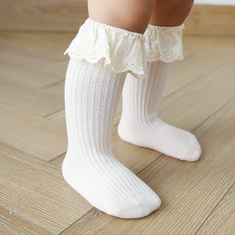 Baby Socks Kids Socks Girls Socks Newborn Lace Socks Baby Girl Knee High Long Infant Toddler Children Non-slip Floor Stuff Accessories