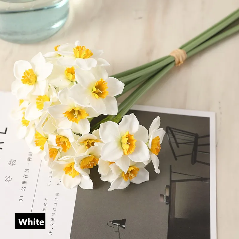 Artificial Narcissus Flower Bouquet Home Decoration Fake Desktop Flowers  Wedding Scene Decor Daffodil| | - AliExpress