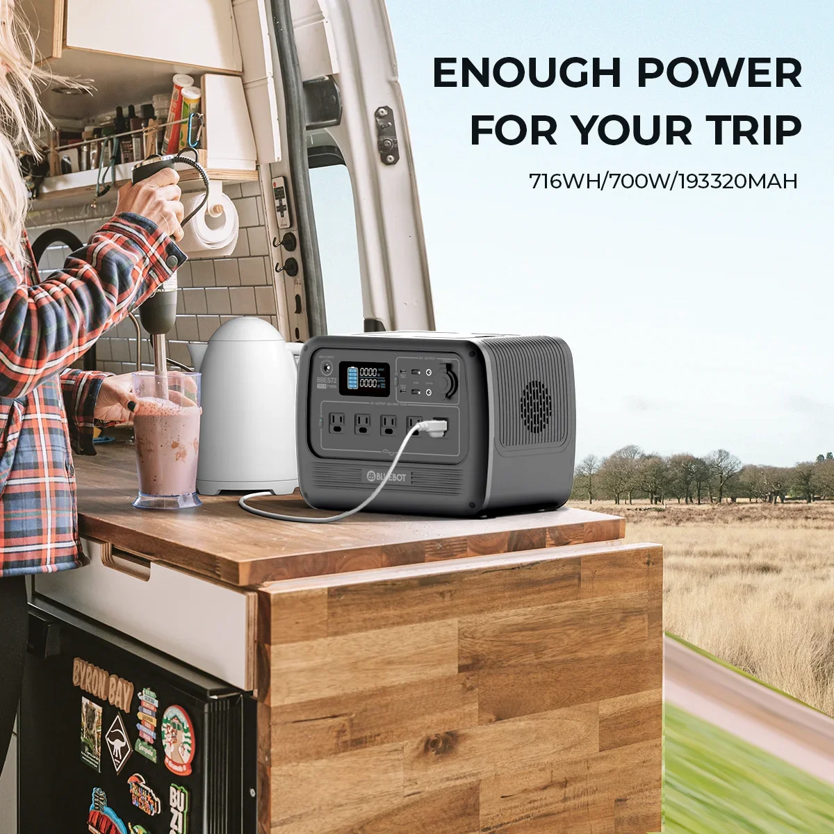 【US Plug】BLUETTI PS72 700W Portable Solar Generator, 716Wh LiFePO4 Power Station, For Home Use, Off-Grid Living, Camping 2