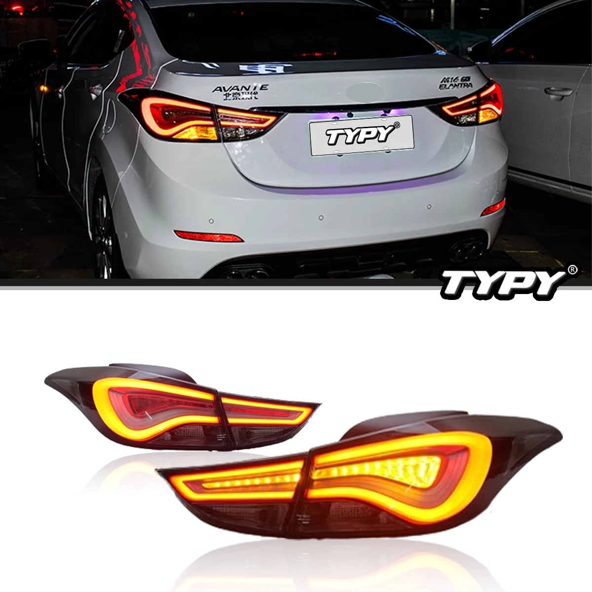 TYPYCarTailLightsForHyundaiElantra20122017LEDCarTailLamps