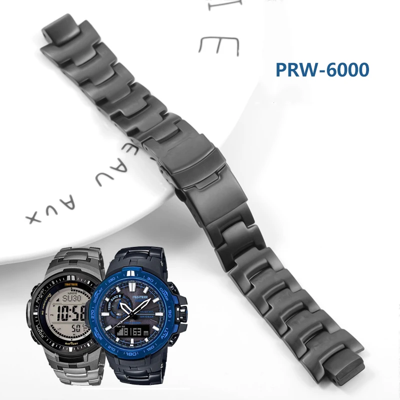 16mm For Casio PROTREK Series PRW 3000 3100 6000 6100 Solid Stainless Steel Watch Band Univerasl