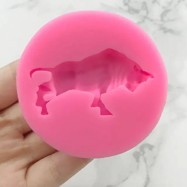 Bika 3D -S Szilikon Torta Penész Csokoládé Fondant Zselé Puding Barkácsa Agyag Gyanta Művészet Szarvasmarha Gumpaste - Image 3