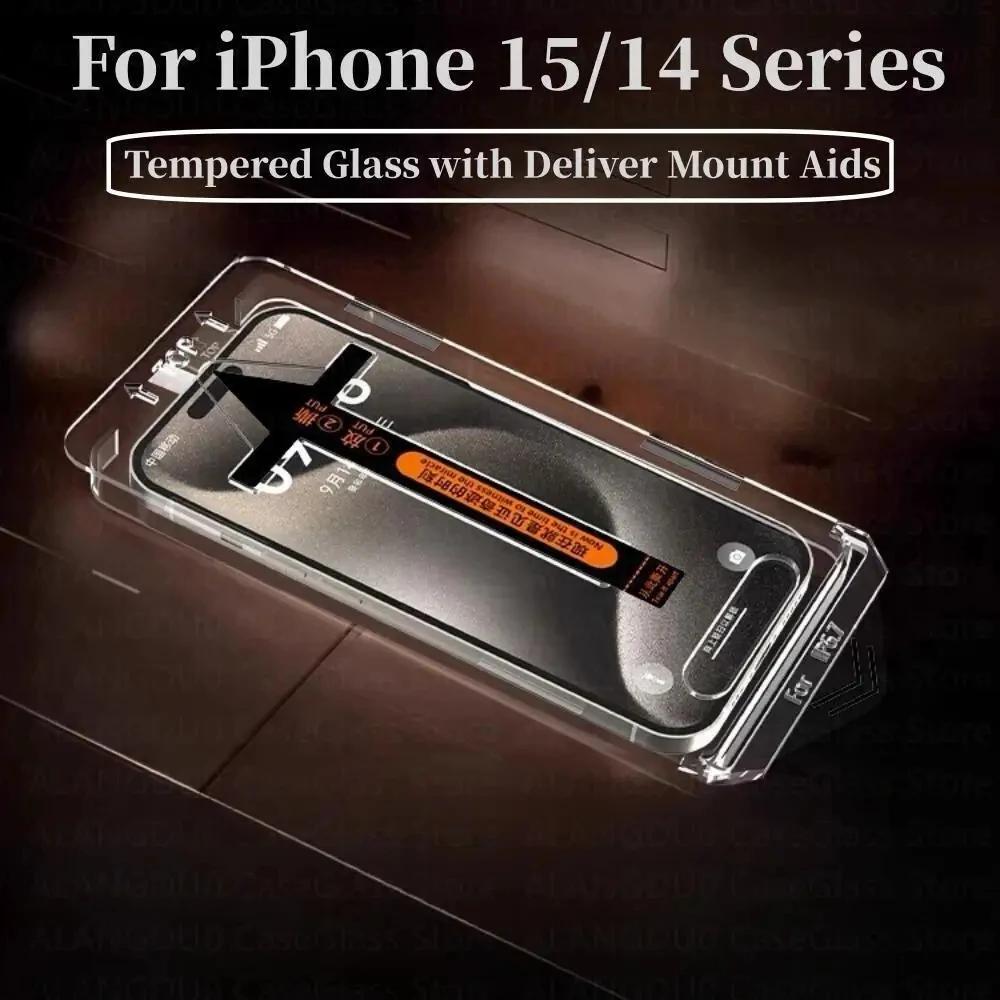 Vetro Temperato Per Iphone 15 Pro Max 14 15Promax Delivery Mount Aids Screen Protector Per Iphone 14 15 Plus 15Pro Vetro Anti-Spia