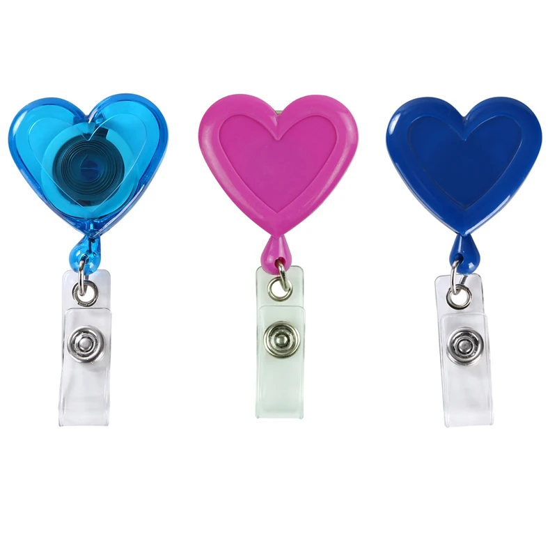 

Heart Shape Retractable Badge Reels Pass Access Work ID Tag Card Clip for Doctor Nurse Medical Workers Badge Holder Reel