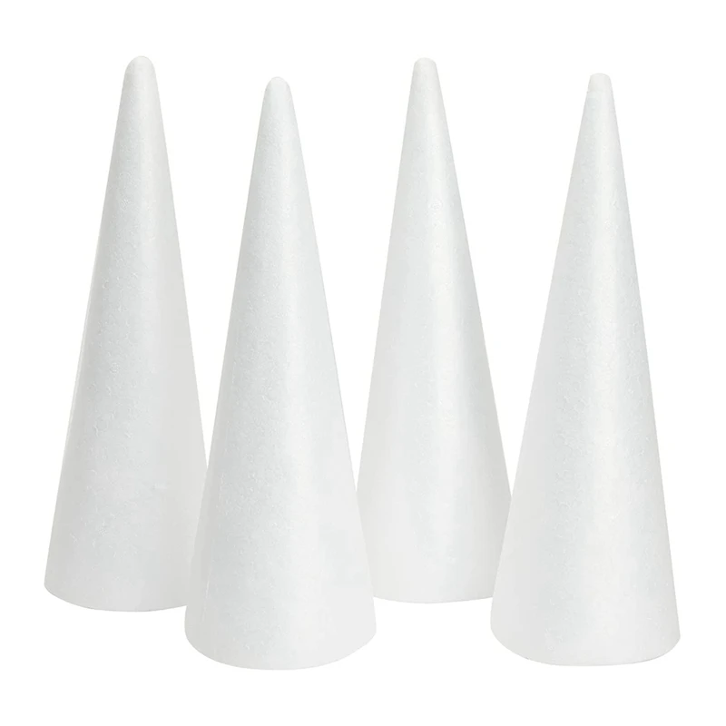 Foam Tree Cones For DIY Crafts, White Polystyrene Art Supplies (4.5 X 13.5  In, 4 Pack) - AliExpress