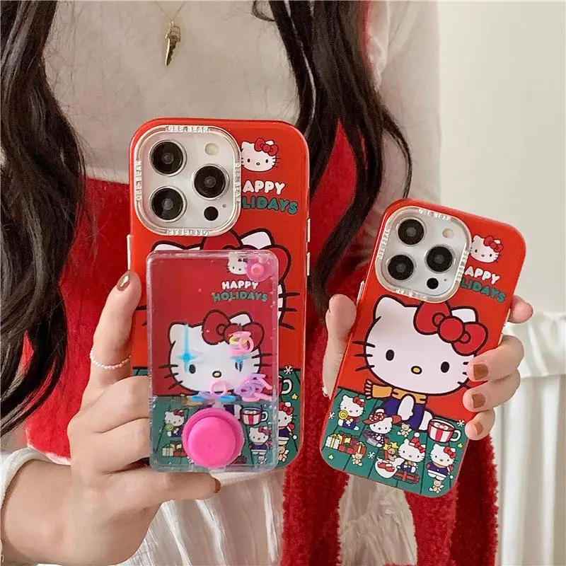 Cute Cartoon Splicing Water Machine Hello Kitty Adatto Iphone15 Cartoon 14Promax 12 Custodia Per Telefono Iphone13 Supporto Iphone11 Femmina