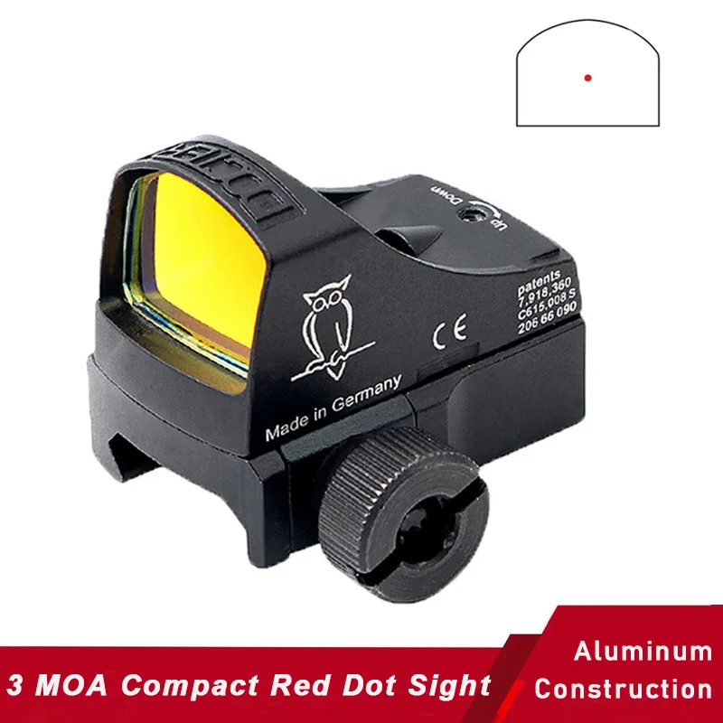 Tactical Docter Red Dot Sight Compact Mini Reflex Sights 3 MOA Reticle Pistol Optics Scope Hunting Rifle Optics Picatinny Rail