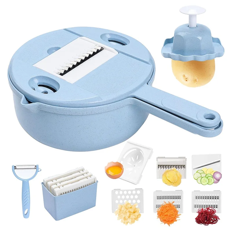 B84B-Vegetable Choppers Multifunction Food Chopper Mul Vegetable Cutter/Slicer, With Container Veggie Chopper