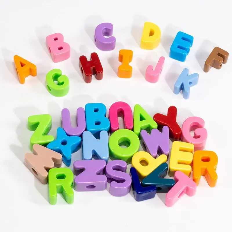 10PCS 26 Letter Beads 20mm Loose Big Hole DIY Jewelry Making Kit Bracelet keychain for Educators to Learn Letters Colorful