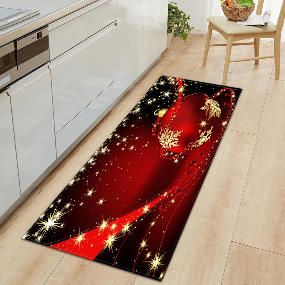Christmas Kitchen Carpet Entrance Doormat Home Living Room Bedroom Balcony Decoration Long Rug Bath Hallway Anti-Slip Floor Mat floor mat,plush rug,decorative carpet,silk wool rug,plush carpet,non slip carpet,imitated cashmere carpet,kitchen mat