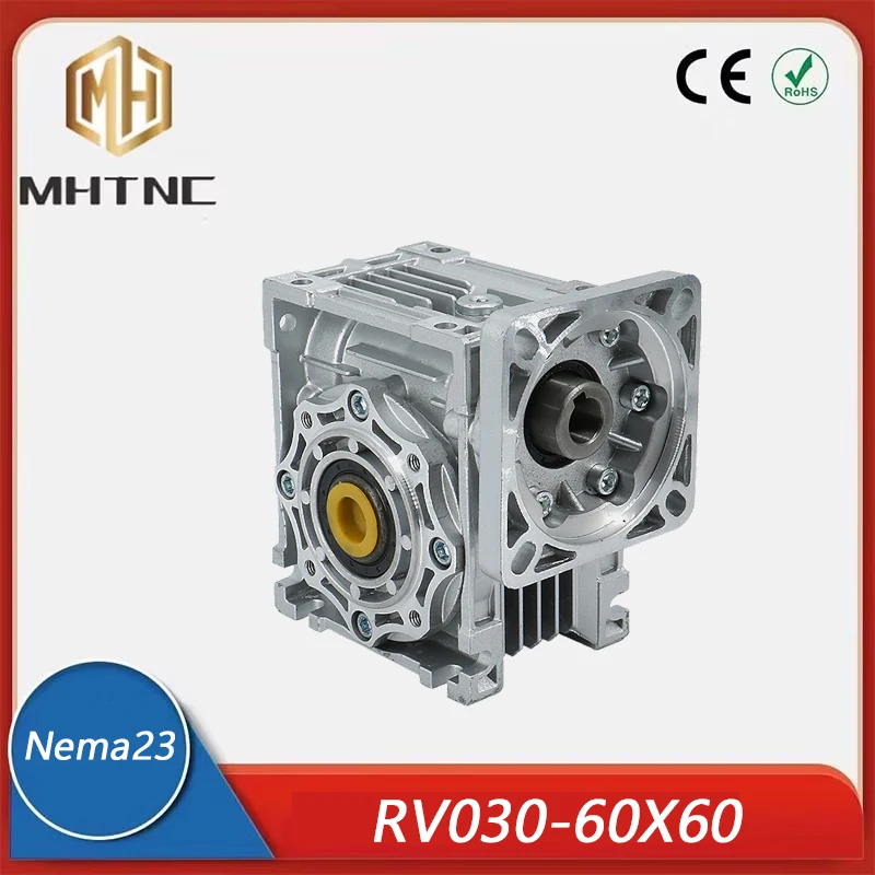 RV030 Worm Reducer Worm Gearbox Speed Reduce Aperture 3/11mm Suitable for Nema23 Flange Induction Motor