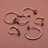 10PCS French Ball Tip Open Circle Hoop Earring Stainless Steel Hyperbole Large Eardrop for Women Fashion Vacation Gift Jewelry 6