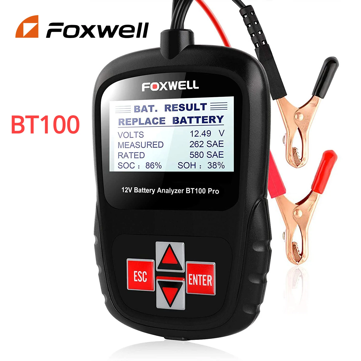 

Тестер автомобильного аккумулятора FOXWELL BT100 Pro, 12 В, 100-cca