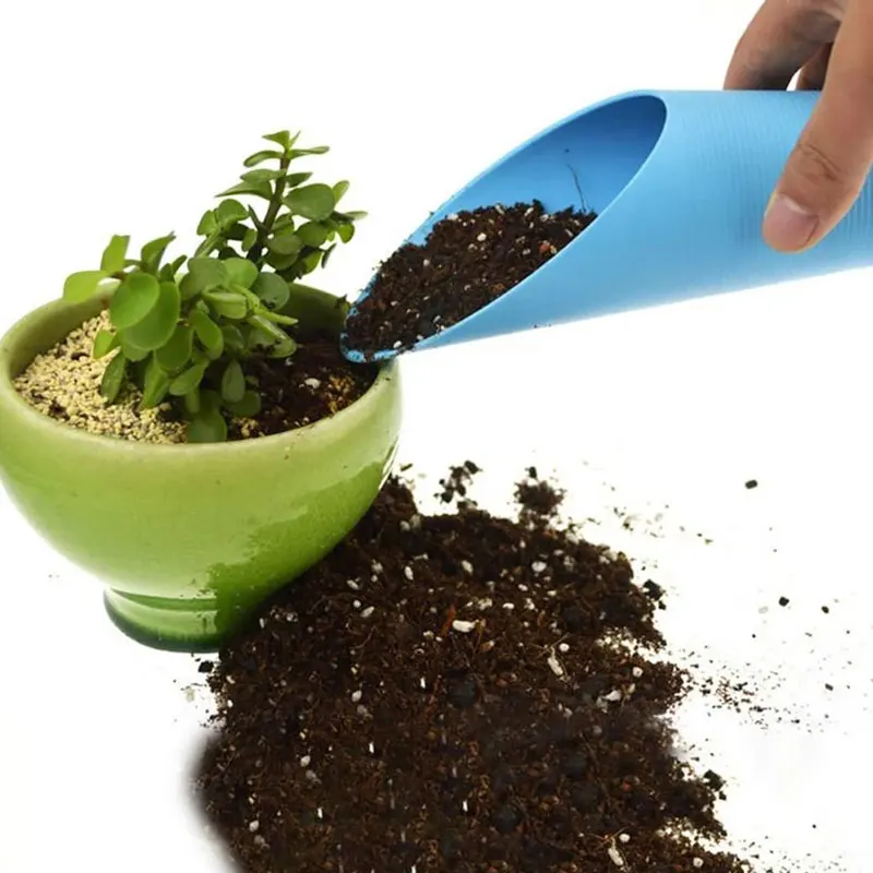 1pc Plastic Bucket Shovel Potted Cultivation Cylinder Mini Succulent Green Plant Soil Spade Shovel Garden Tools