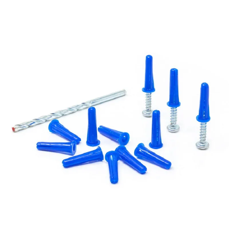 T.K.Excellent Blue Conical Plastic Anchor and Self Tapping Screw and  Masonry Drill Bit,201 Pieces