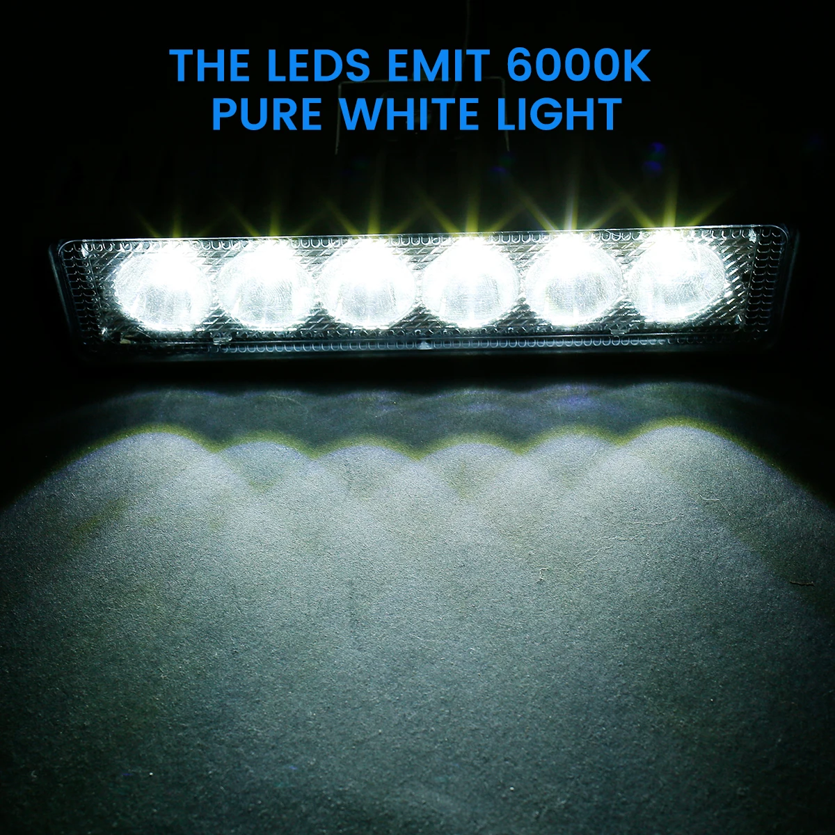 12V Car LED Light Bar 18W 6000K Super Bright Car LED Work Light IP67 Waterproof Flood Spot for SUV ATV Vehicle Truck