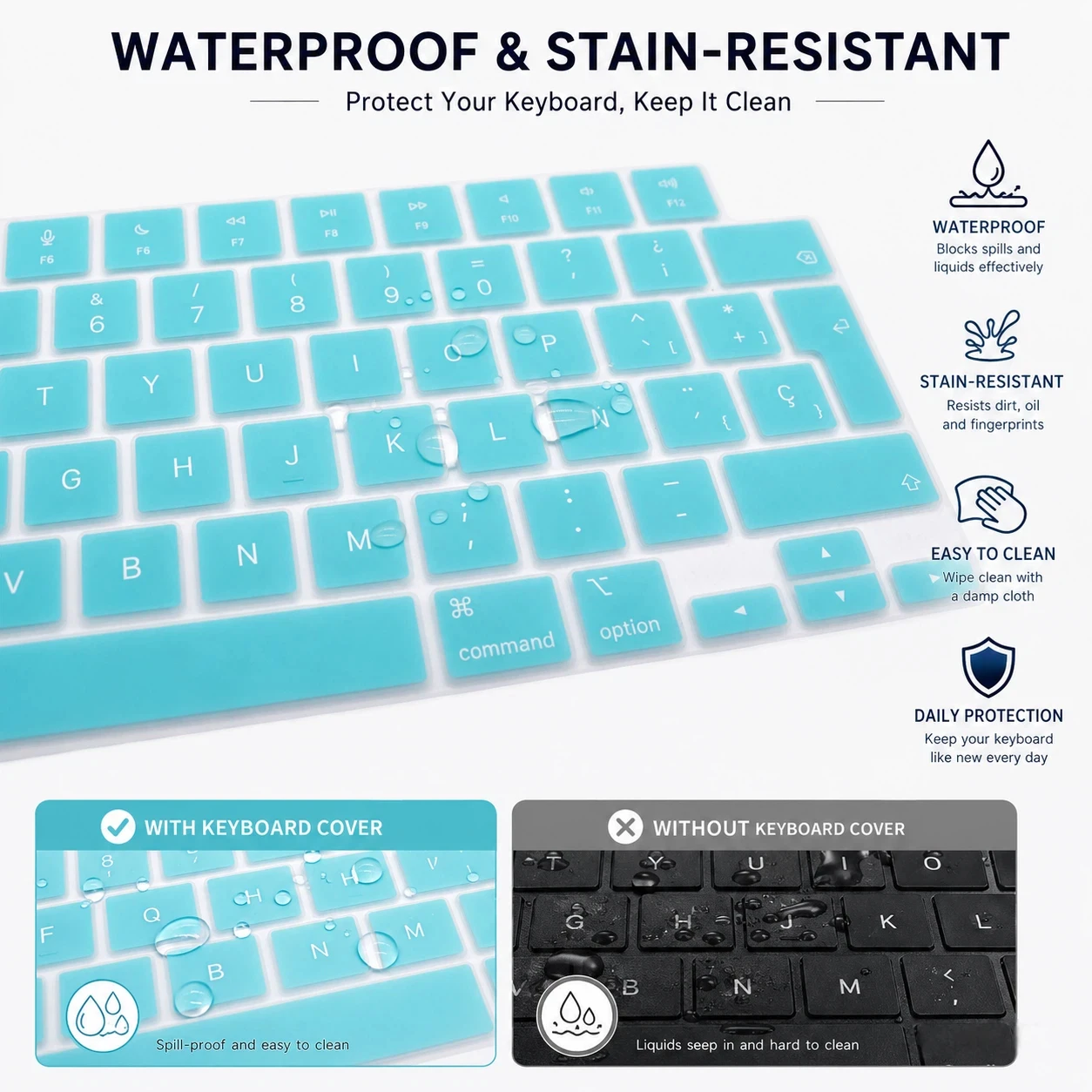 Spanish Silicone Keyboard Cover - Durable, High-Quality Protection