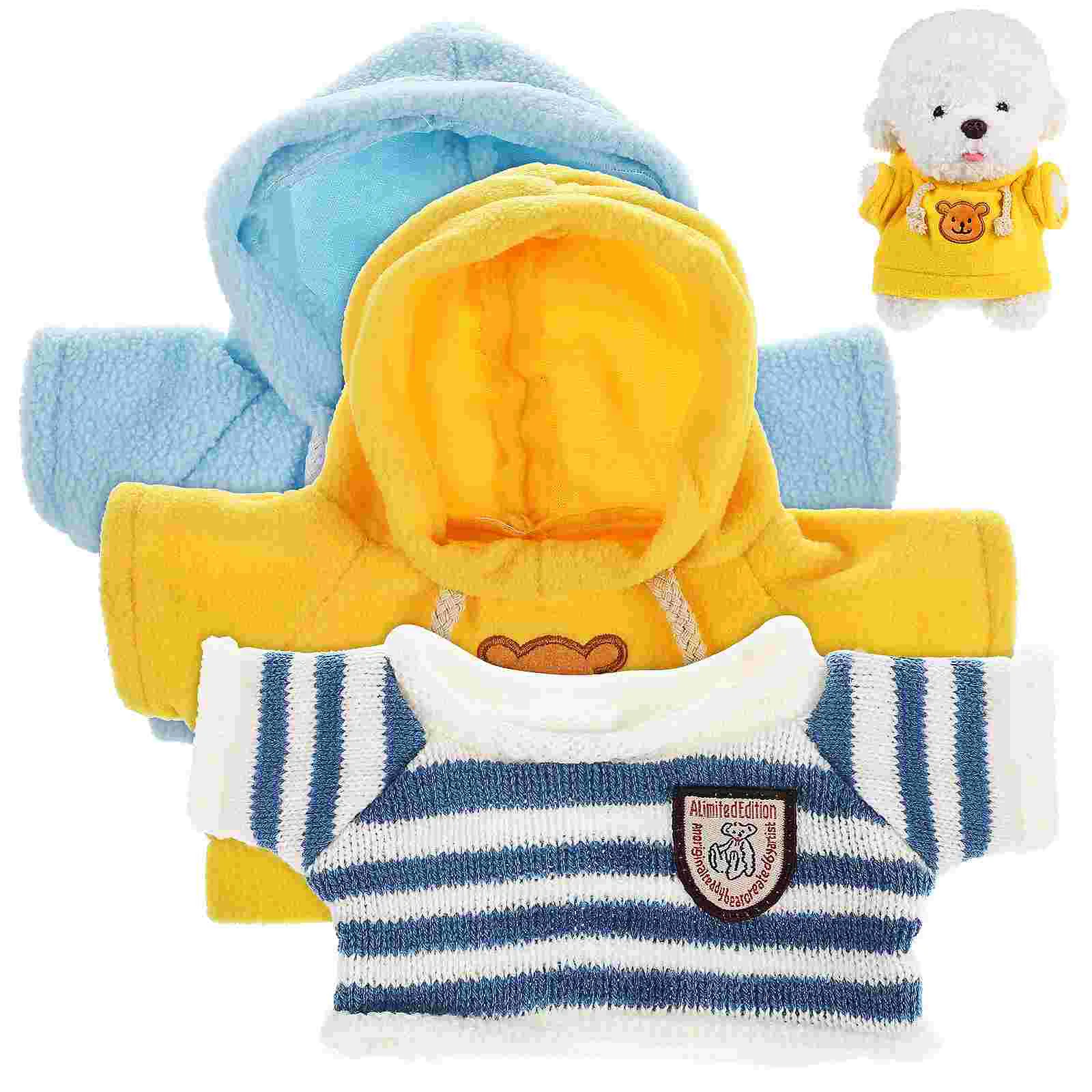 

3 Pcs Bear Sweater Plushies Clothes Little Sweaters For Toys Outfits Stuffed Animals