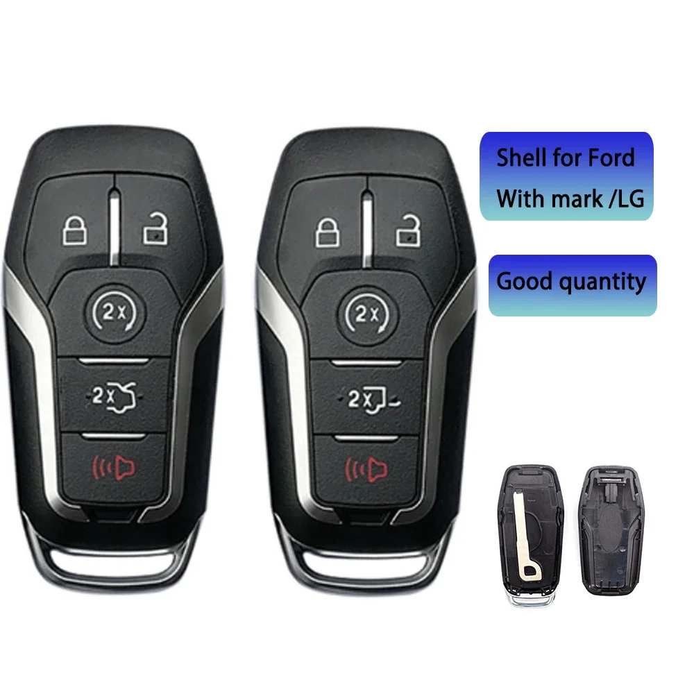 

WITH LG 5 Buttons Remote Folding Car Key Shell For Ford Edge Explorer Kuga Kuka Mustang Fusion Mondeo 2015 2016 2017 HU101 Blade