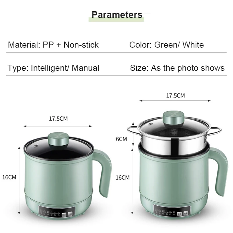 Multifunction Electric Rice Cooker Dormitory Mini Electric Hot Pot Intelligent Electric Cooking Machine Non-stick Pan 1-2 People 6