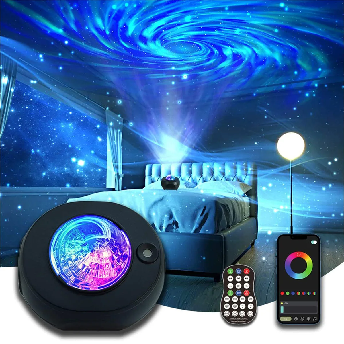 Projecteur d'étoile Led Rgb, éclairage Galaxy, nébuleuse de salle de jeux,  cinéma maison, veilleuse de chambre ou humeur (étoiles bleues, contrôle  d'application intelligent)