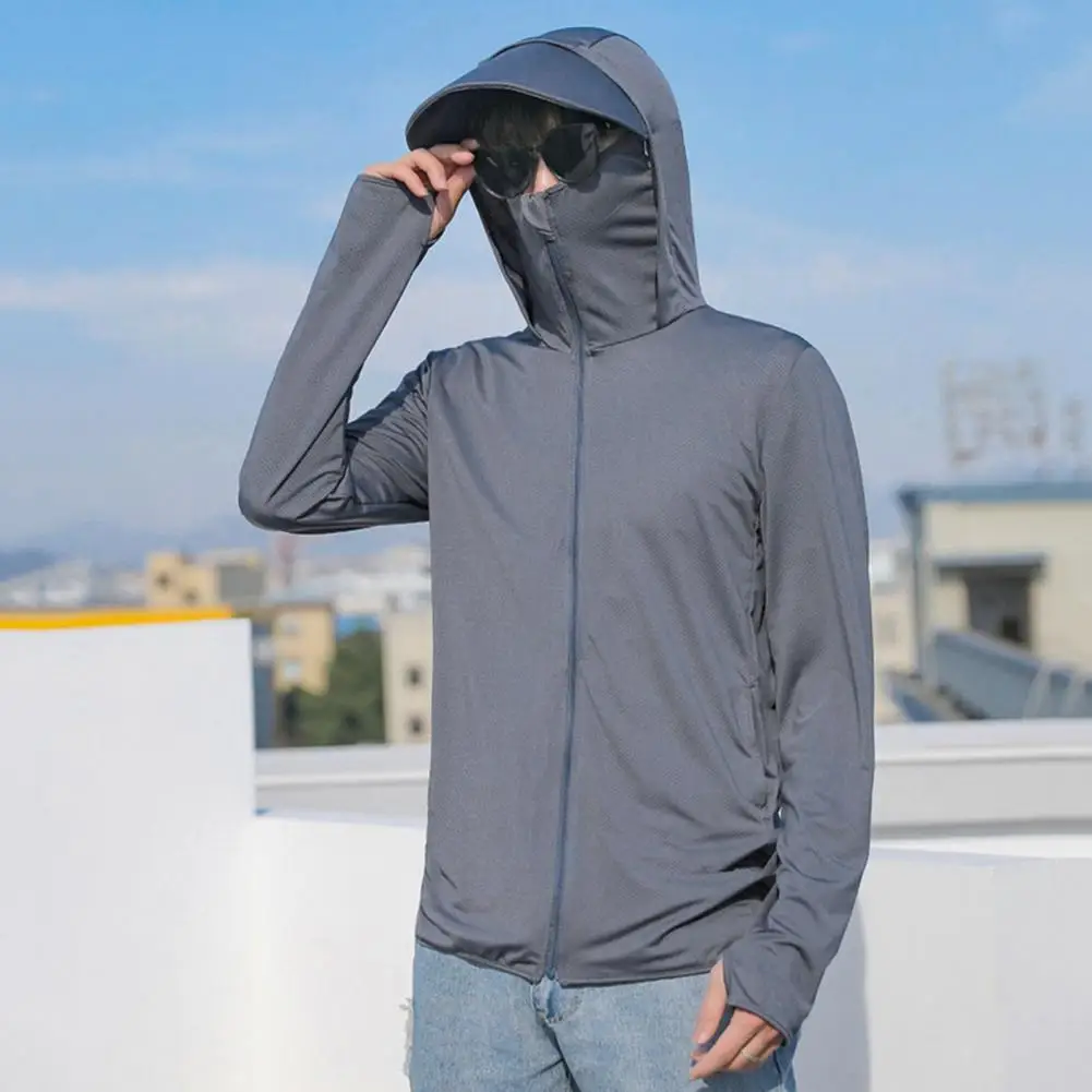 New Thin Breathable Outdoor Men's Long Sleeve Sun Protection T-shirt  Outdoor Fishing Hoodie Ice Silk Sunscreen Clothes - AliExpress