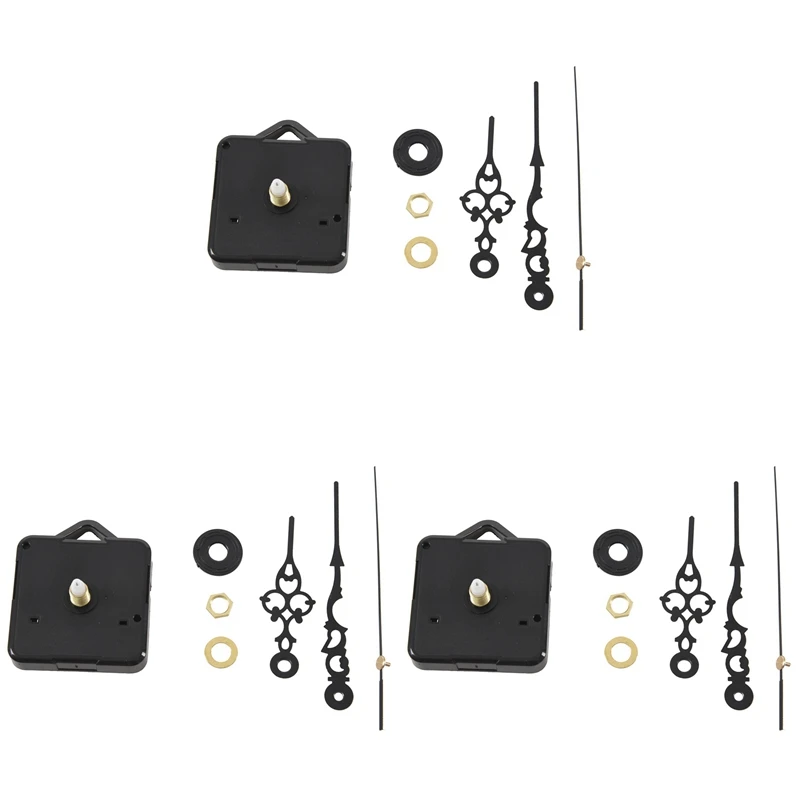 

3X Machinery Movement Quartz Hours Seconds Countdown Black