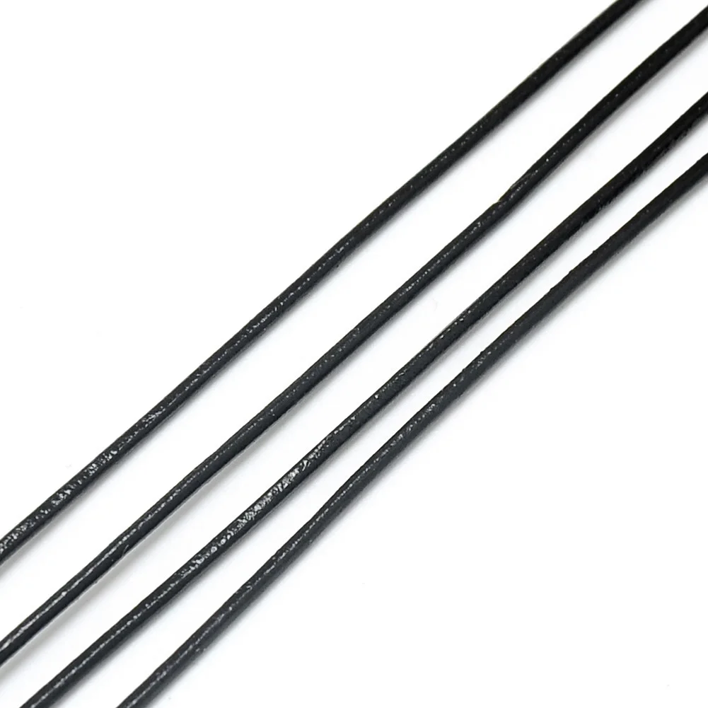 100yard Black Round Cowhide Leather Cord 1mm 1.5mm 3mm 4mm 5mm Leather Rope String for Bracelets Necklaces Making Supplies