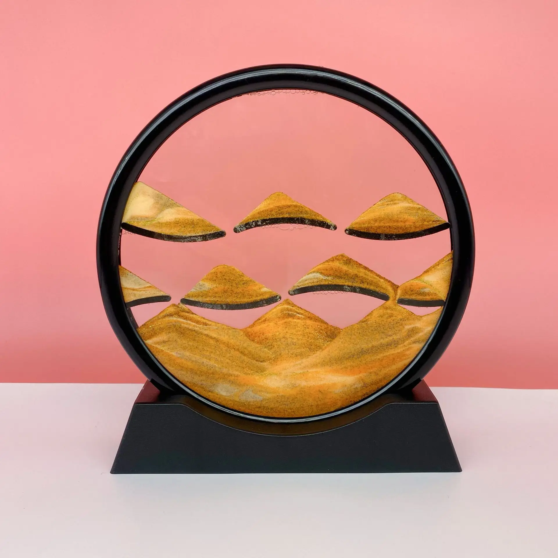 Tableau d'art de sable mobile créatif, verre rond rotatif, peinture de sable  qui verticalement, sablier 3D, sable mouvant, cadeaux de décoration pour la  maison - AliExpress