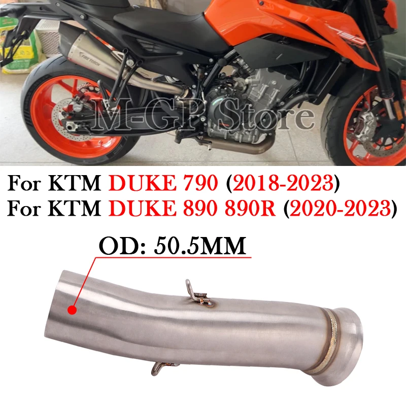 

Motorcycle Exhaust Escape Moto Middle Link Pipe Connection 51mm Muffler For KTM DUKE 790 890 890R 2018 2019 2020 2021 2022 2023