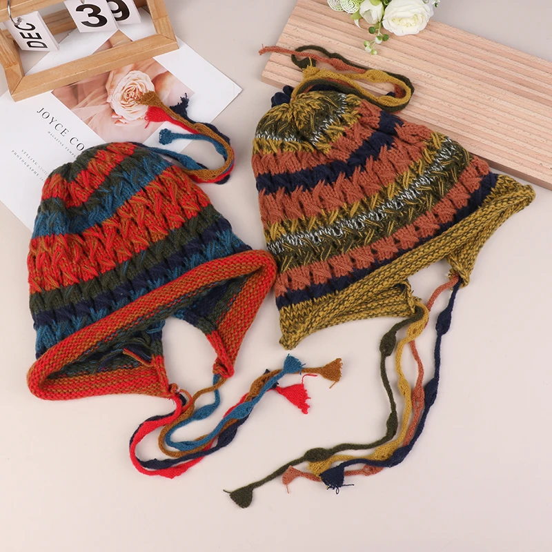 1PC New and high quality Decor Elastic Thick Hollow Out Beanie Soft Warm Regular Fit Ear Protection Lady Winter Hat