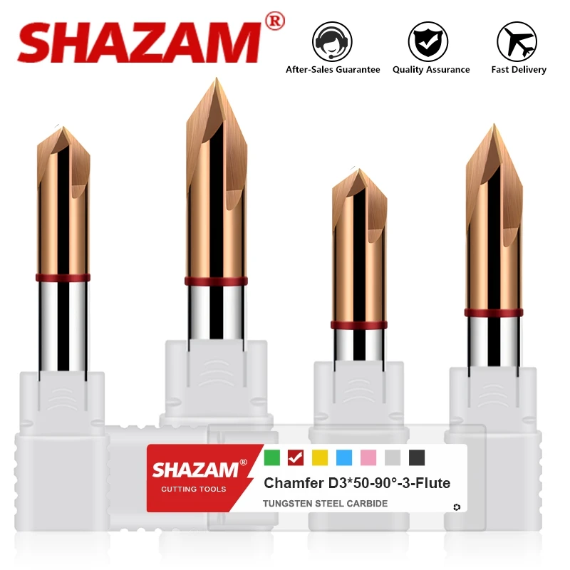 

SHAZAM HRC55 60 ° 90 ° 120 ° 3 лезвия прямой канавки Фрезерный резак вольфрамовый стальной Карбид для обработки станков с ЧПУ