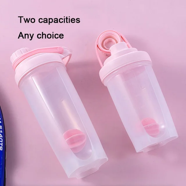 Creative Portable Shaking Cup with Handle Graduated Convenient and Practical Cup Sealed and Leak-proof Solid Color Water Cup 2