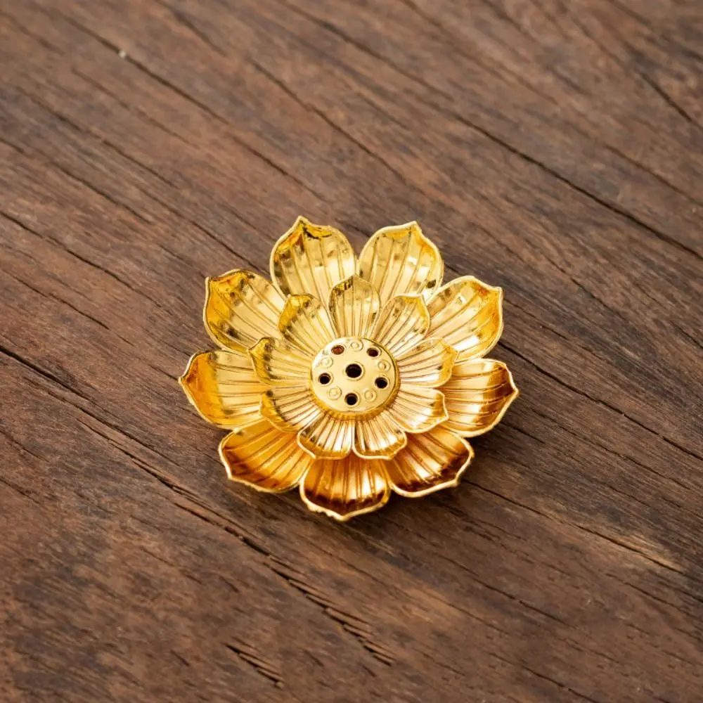 Lotus Design Incense Burner 6 Holes Detachable Ash Catcher Lotus Aromatherapy Stand Vintage 2/3 Layer Incense Stick Holder