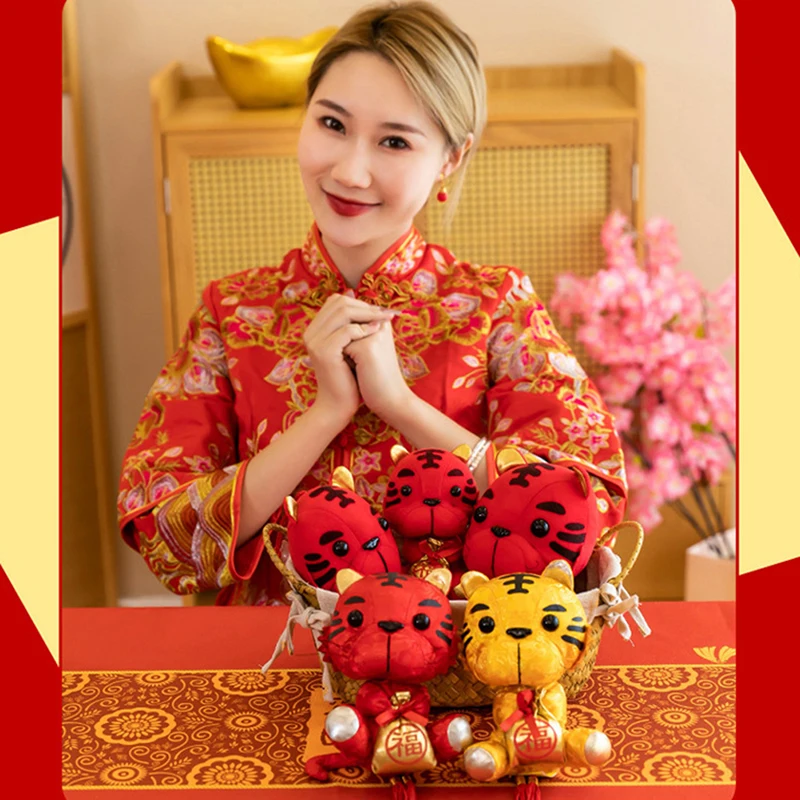 2022 Year Of The Tiger Chinese New Year Zodiac Plush Tiger Toys Pendant New Year Of The Tiger Mascot