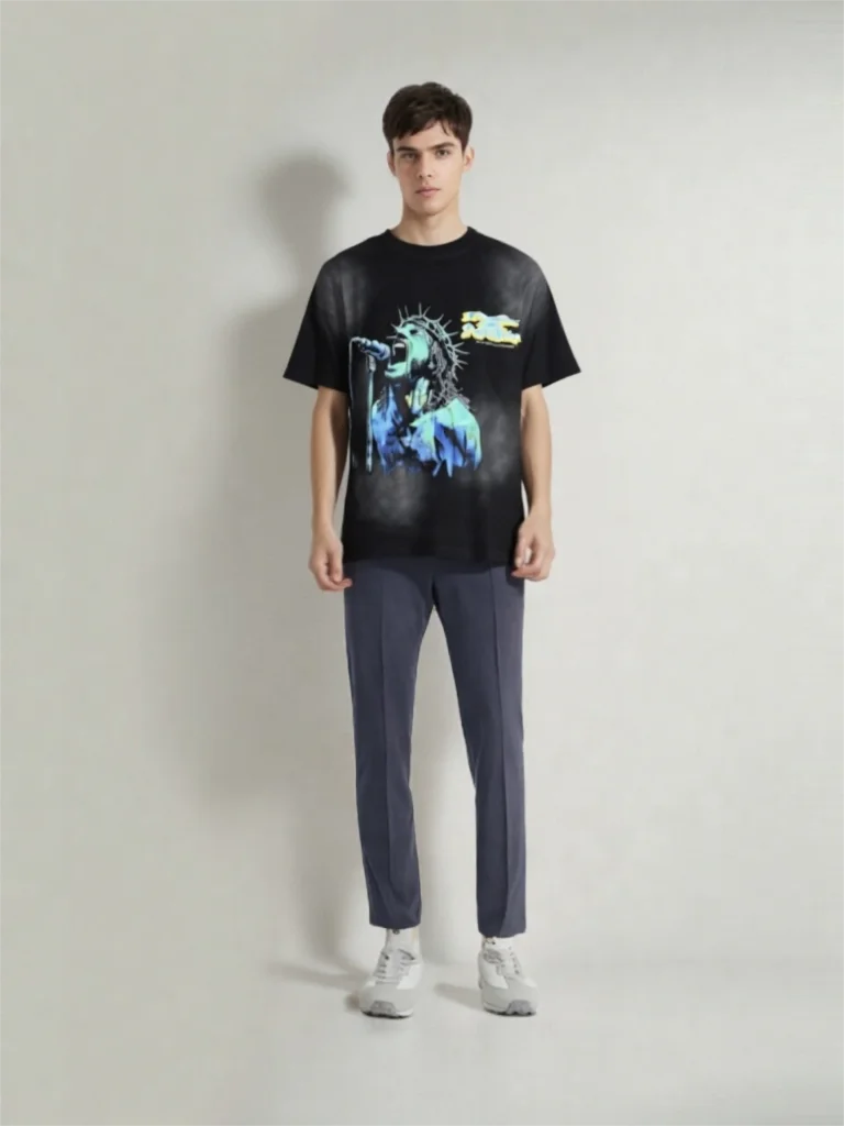 HS Rocker King P2P Baumwoll-Freizeit-T-Shirt mit kurzen Ärmeln