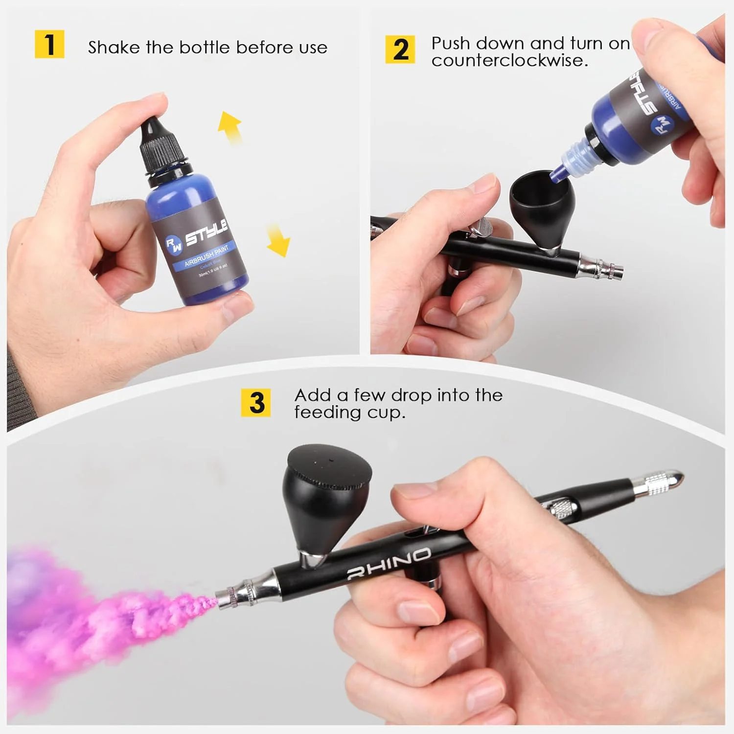 16Colors/Set Airbrush Paint Set, Opaque & Brilliant Acrylic Paint, 1fl Oz, Water Based, Ready To Spray, For Artists, Beginner 3