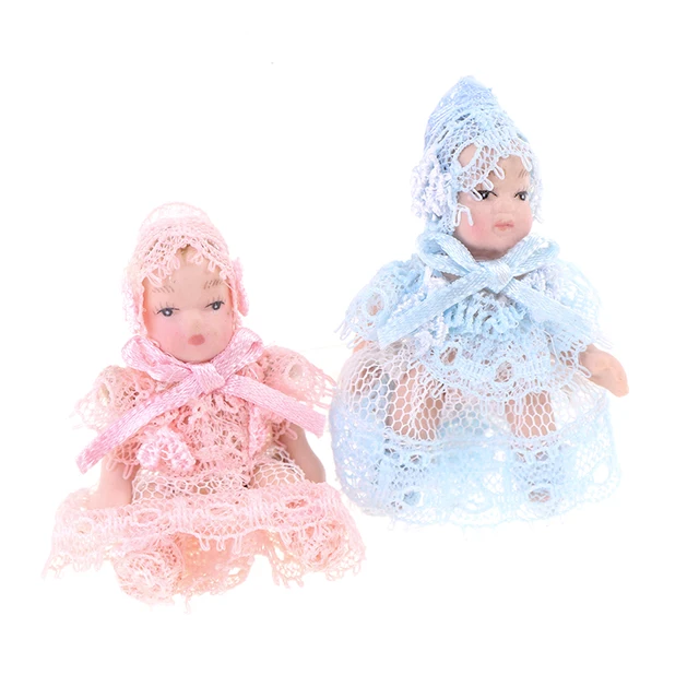 New 1:12 Dollhouse Miniature Cute Baby Doll People Model Body Joints Moveable Doll 5