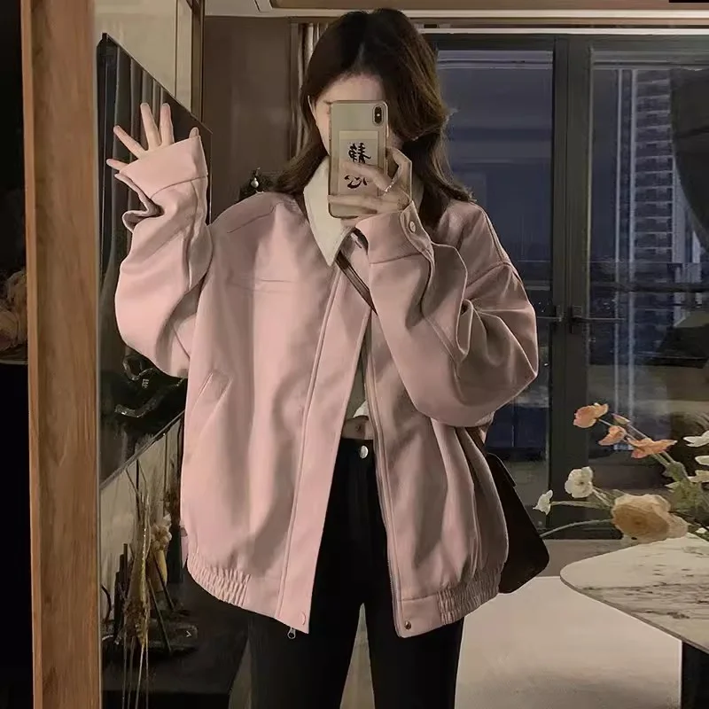 American Retro Baseball Jacket for Women's 2024 Spring and Autumn New Versatile Japanese High Street Suede Jacket Trendy Brand S