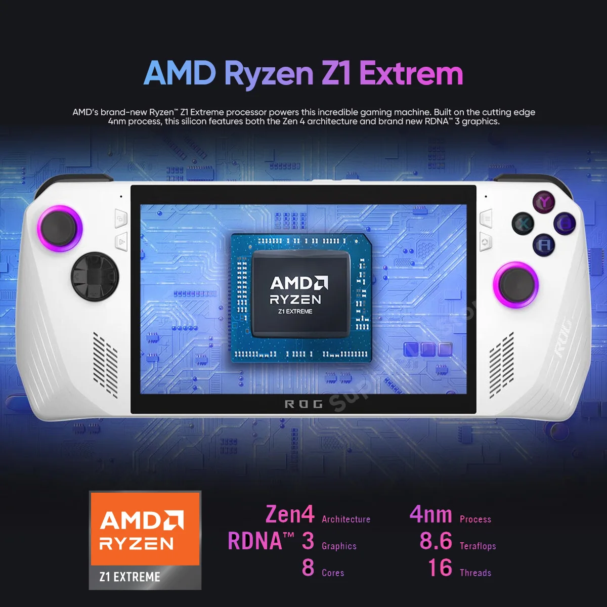 ROG Ally Gaming Handheld ASUS 7 pulgadas AMD Ryzen Z1 Extreme Processor  512GB White