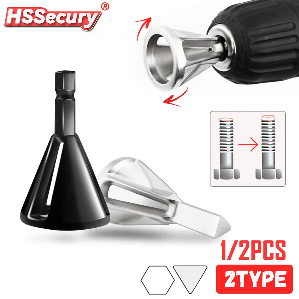 28mm Deburring External Chamfer Tool Metal Hex Triangle Deburr Drills for Stainless Steel Copper Screw Fast Remove Burr Tools |