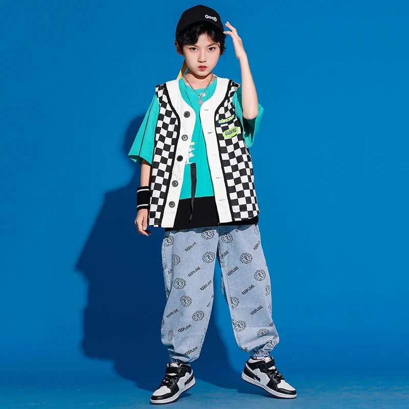 

Fashion Hip Hop Clothes Childern Stage Costume Street Dance Wear Concert Outfits Festival Clothing Rave Dancer Outfit DL9348